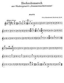 Partition Percussion (piatti, timbales), Musik zu Ein Sommernachtstraum
