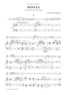 Score, trompette Sonata, Hedges, Anthony