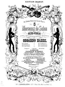 Partition No.5: Gondoliera - partition de viole de gambe, 6 Morceaux de Salon