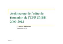 Architecture de l offre de formation de l UFR SMBH
