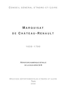 Marquisat de Château-Renault (1630-1790 - M ARQUISAT DEC HÂTEAU ...