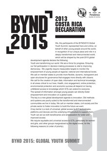 BYND 2015 : 2013  COSTA RICA  DECLARATION