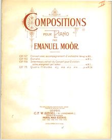 Partition complète, 4 préludes, Op.71, Moór, Emanuel