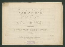 Partition complète, Variations on  God Save pour King  WoO78, Beethoven, Ludwig van par Ludwig van Beethoven