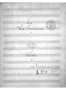 Partition flûte 1/2 (2 doubles Piccolo), La vie parisienne, Opéra bouffe en cinq actes
