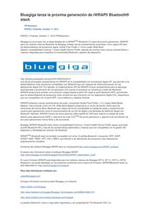 Bluegiga lanza la próxima generación de iWRAP5 Bluetooth® stack