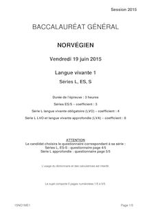 Bac 2015: sujet de l épreuve générale écrite de Norvégien