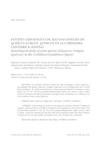 Estudio cariológico de algunas especies de Quercus (subgen. Quercus) en la Cordillera Cantábrica (España)