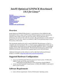 Intel® Optimized LINPACK Benchmark 3