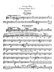 Partition cor 1, 2, 3, 4 (en F), Carmen  No.1, Bizet, Georges