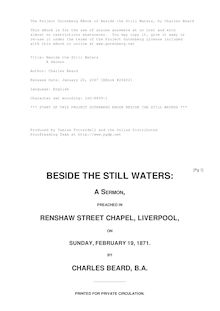 Beside the Still Waters - A Sermon