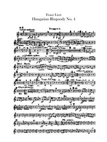 Partition trompette 1, 2 (D), Hungarian Rhapsody No.12, C♯ minor