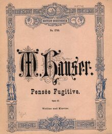 Partition couverture couleur, Pensée fugitive, Op.57, E major, Hauser, Miska