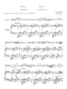Partition de piano et Solo , partie, Thaïs, Massenet, Jules