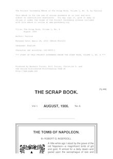 The Scrap Book, Volume 1, No. 6 - August 1906