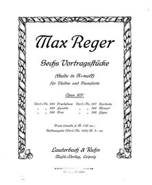 Partition violon et partition de piano,  pour violon et Piano, Reger, Max