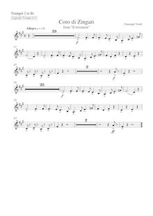Partition trompette 2 (B♭), Il Trovatore, Verdi, Giuseppe