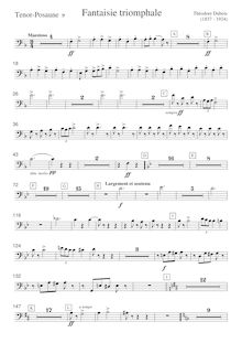 Partition ténor Trombone (basse Clef), Fantaisie triomphale, Dubois, Théodore