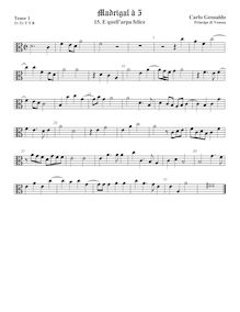 Partition ténor viole de gambe 1, alto clef, Madrigali a Cinque Voci [Libro secondo] par Carlo Gesualdo