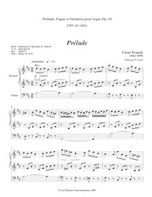 Partition complète, Prélude, Fugue et Variation, Six Pièces pour Grand Orgue – No.3
