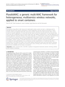 PluralisMAC: a generic multi-MAC framework for heterogeneous, multiservice wireless networks, applied to smart containers