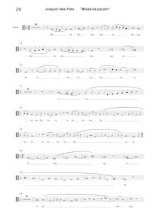 Partition ténor [C3 clef], Missa Da pacem, Josquin Desprez par Josquin Desprez