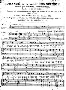 Partition complète, Cendrillon, Opéra comique en trois actes, Isouard, Nicolo par Nicolo Isouard