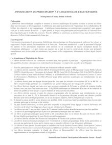 INFORMATIONS DE PARTICIPATION À L ATHLETISME DE L ÉLEVE/PARENT