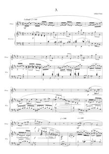 Partition , Lebhaft, partition complète, Sonate für hautbois und Klavier  Sommer 