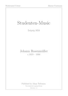 Partition Bassus Continuus, Studenten-Music, Rosenmüller, Johann