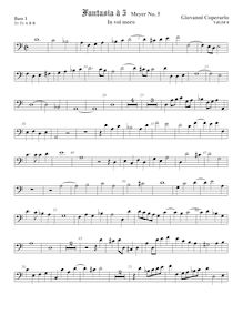 Partition viole de basse 1, Fantasia pour 5 violes de gambe, RC 31