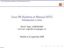 Cours SR (Systèmes et Réseaux) I5TC1  Introduction à Unix