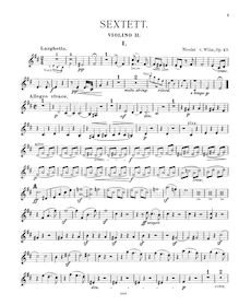 Partition violon 2, corde Sextet, Wilm, Nicolai von