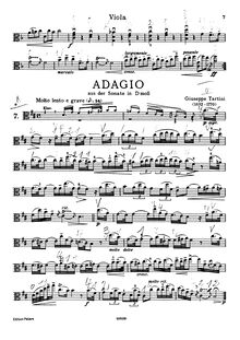 Partition de viole de gambe, Adagio from a Sonata en D minor