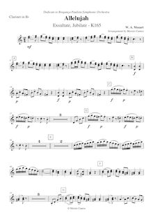 Partition clarinette 1/2 (B♭), Exsultate, jubilate, F major, Mozart, Wolfgang Amadeus