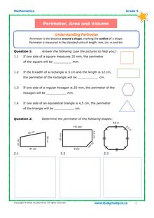 Grade 5 Maths: Workbook - Measurement - Perimeter And Area