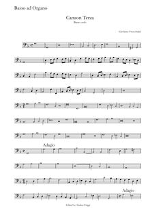 Partition Basso ad organo, Canzon Terza Basso solo, Frescobaldi, Girolamo