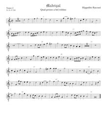 Partition ténor viole de gambe 2, octave aigu clef, Qual presso a bel rubino