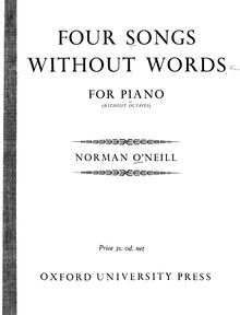 Partition complète, 4 chansons without Words, O Neill, Norman