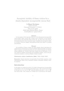 Asymptotic stability of Oseen vortices for a density dependent incompressible viscous fluid