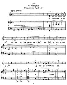 Partition complète (S.281), Die Vätergruft, Liszt, Franz