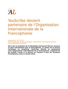 YouScribe devient partenaire de l’Organisation Internationale de la Francophonie