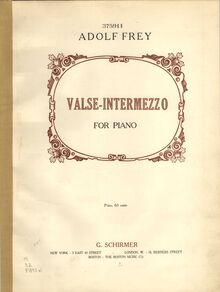Partition couverture couleur, Valse-intermezzo, D major, Frey, Adolf