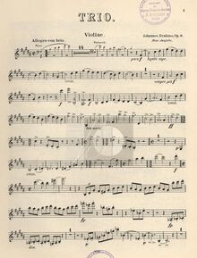 Partition de violon, Piano Trio No.1 en B major, Klaviertrio Nr.1 H-dur