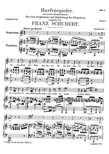 Partition 2nd setting, Harfenspieler III, D.480 (Op.12 No.3), The Harper s Song (III)
