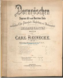 Partition complète, Dornröschen, Op.139, Märchen-Dichtung, Reinecke, Carl