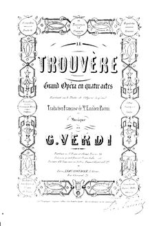 Partition complète, Il Trovatore, Verdi, Giuseppe par Giuseppe Verdi