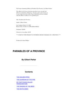 Parables of a Province