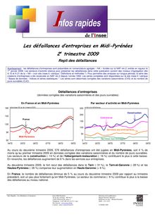 Les défaillances d entreprises en Midi-Pyrénées - 2e trimestre 2009