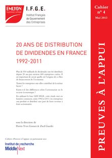 20 ans de distribution de dividendes, 1992-2011